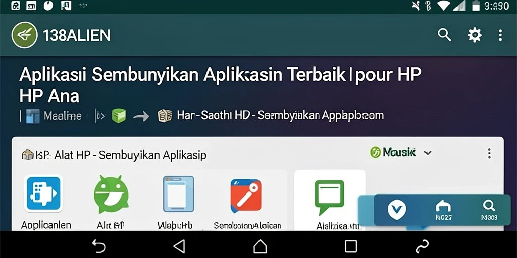 Antarmuka 138ALIEN yang sederhana dan efektif untuk menyembunyikan aplikasi.
