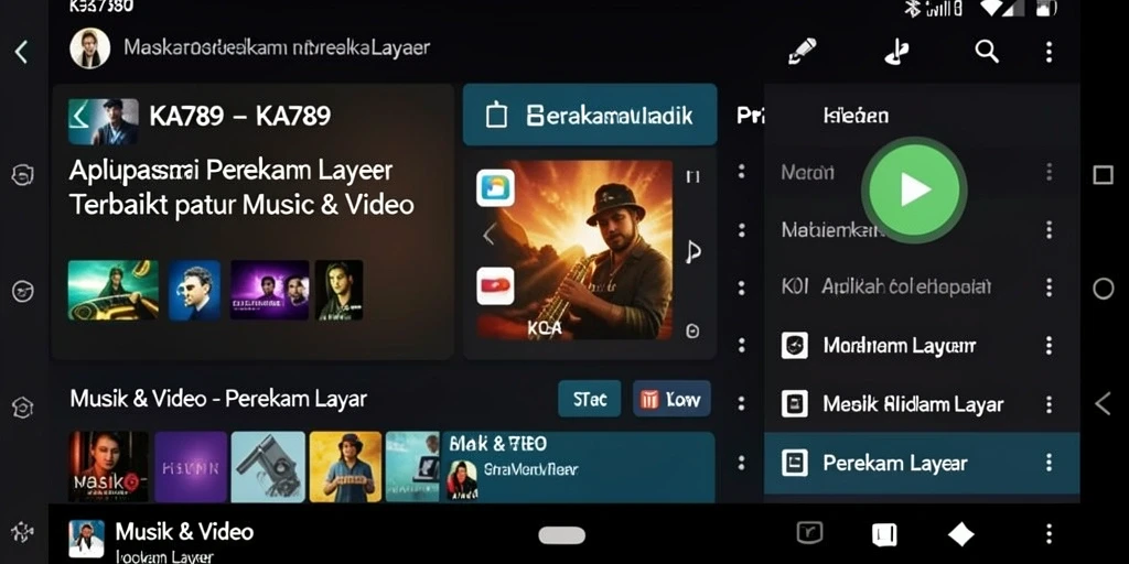 Antarmuka aplikasi KA789 untuk merekam layar dengan mudah.