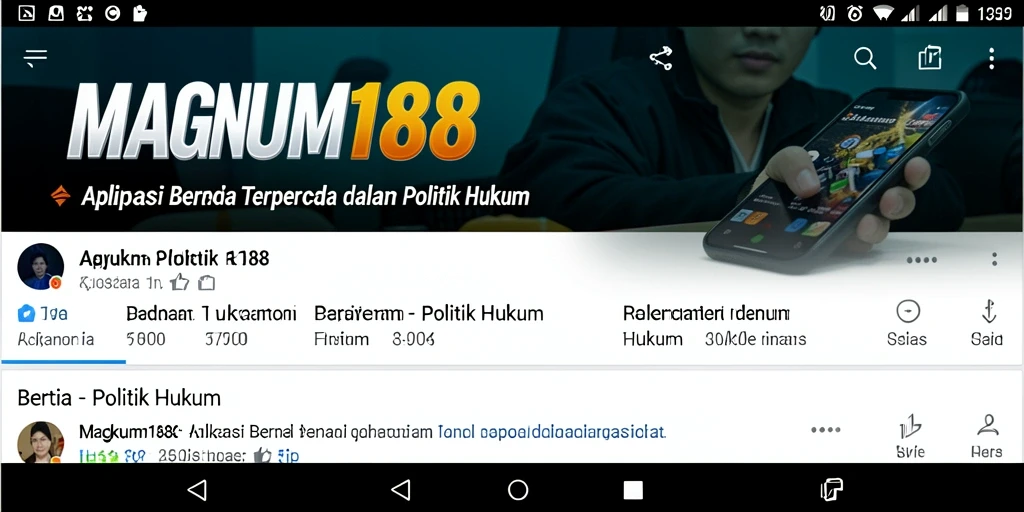 Tampilan antarmuka aplikasi MAGNUM188 dengan berita politik dan hukum terbaru.