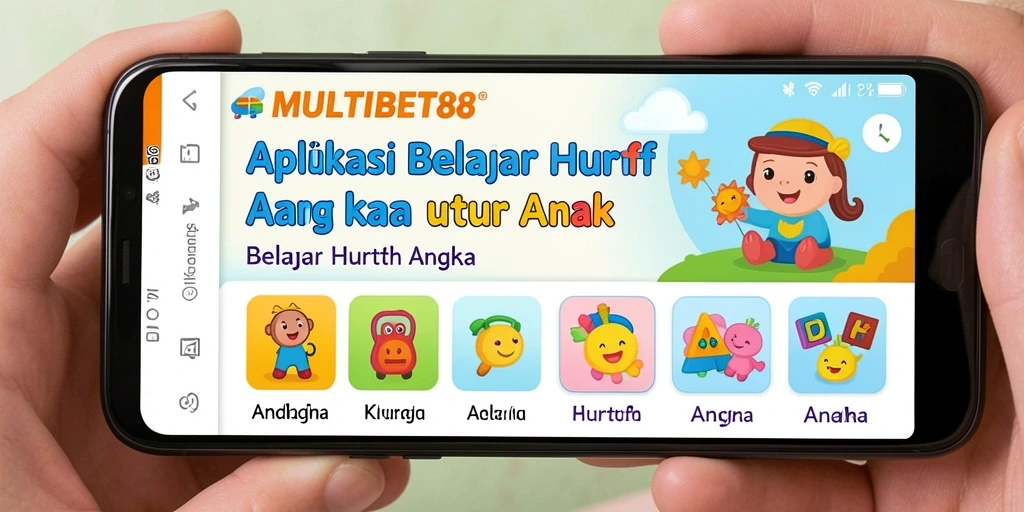 Tampilan antarmuka aplikasi MULTIBET88 untuk belajar huruf dan angka yang menyenangkan.